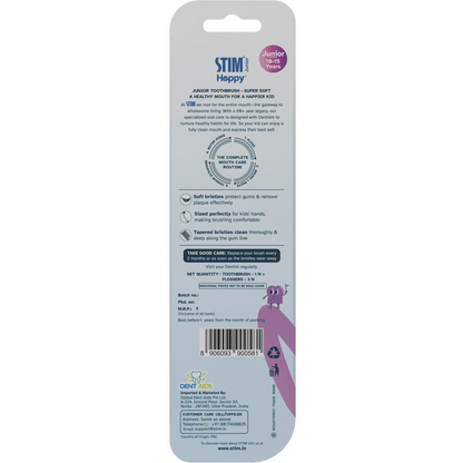 Junior Toothbrush with 3 Floss Picks (Set of 3) Stim Junior
