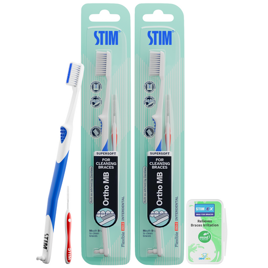 Braces Care Starter Kit (2 brushes + orthodontic wax)
