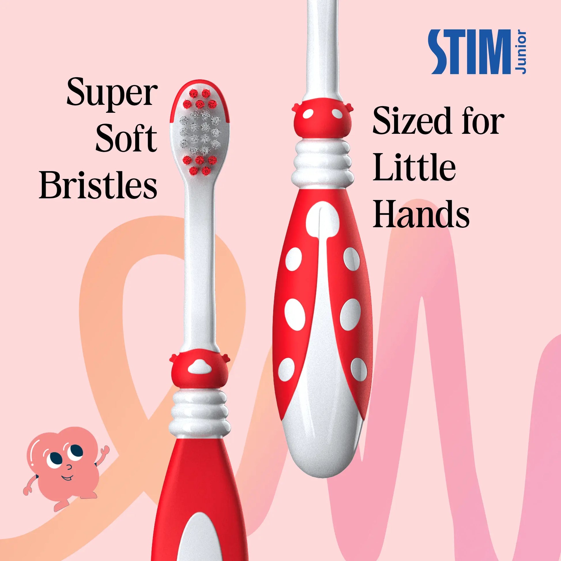STIM Junior baby tooth gel tube and baby toothbrush for 1 year old