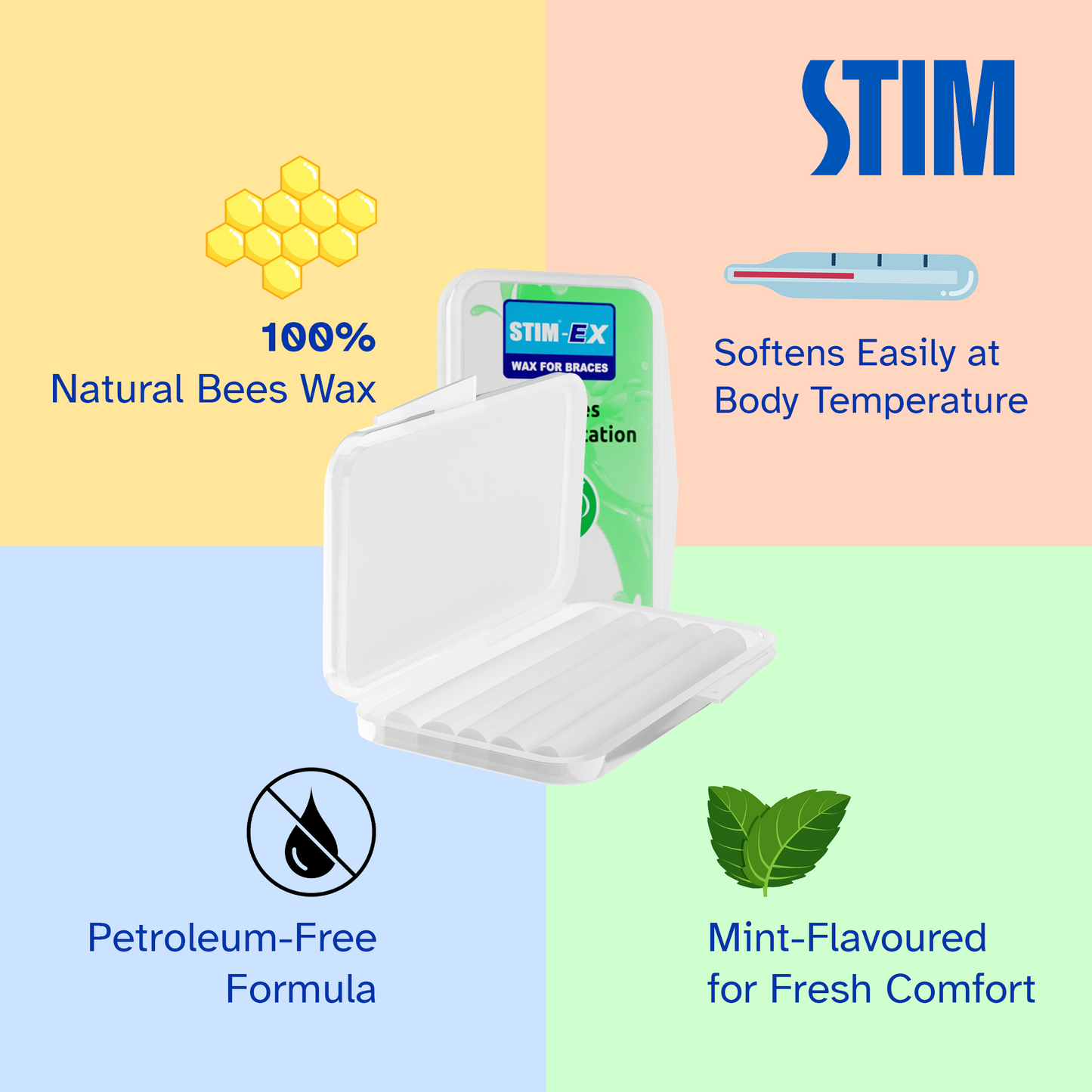 STIM - EX Wax strips for Braces (Pack of 2)