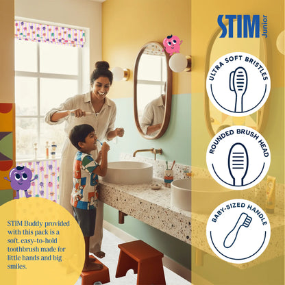 The products indicating toothpaste is 100% natural with SLS‑free and sugar‑free gentle formula