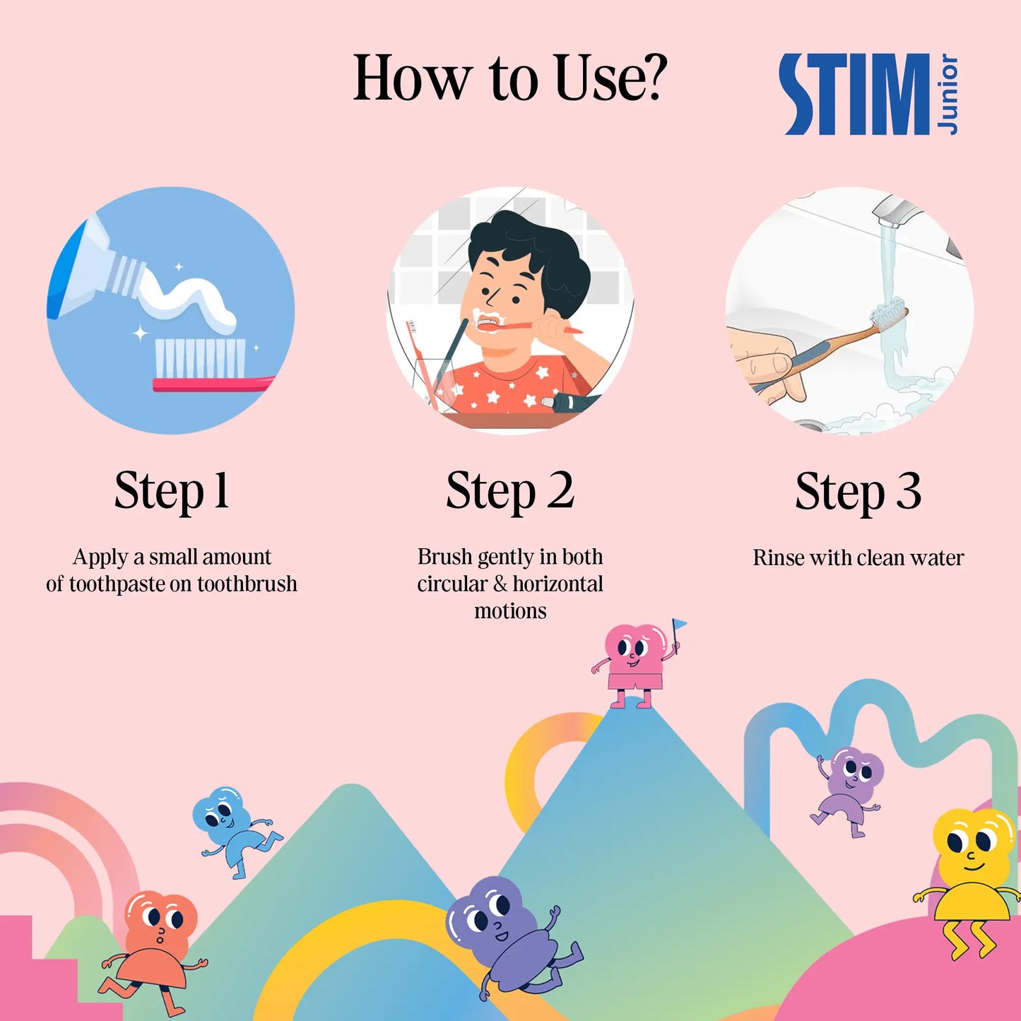 How to use – steps to apply baby tooth gel and gently brush baby’s teeth and gums