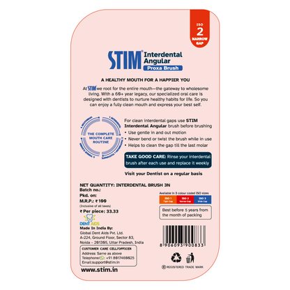 Interdental Brush for narrow gaps (ISO 2) (Pack of 2)