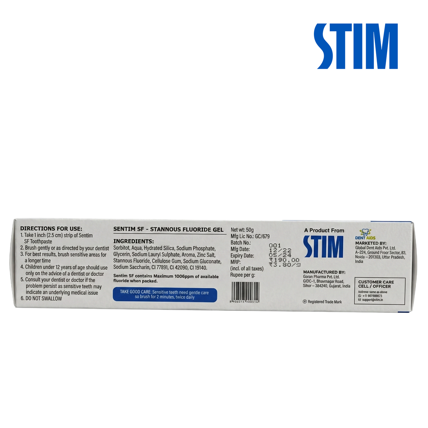 Sentim SF toothpaste for sensitive teeth