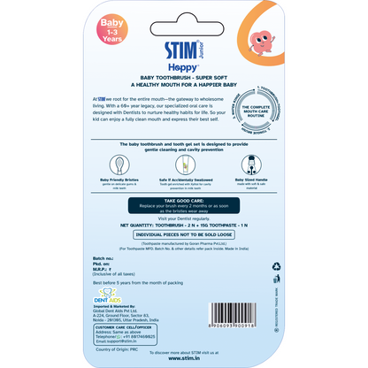 Baby Toothbrush (2 units) with 15g Tooth Gel Stim Junior