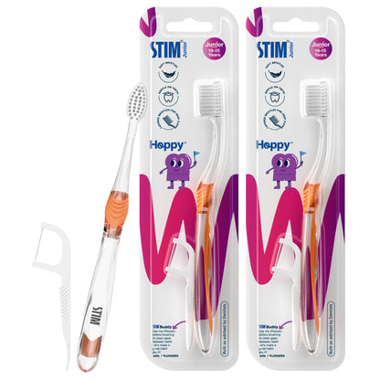 Junior Toothbrush with 3 Floss Picks (Set of 2) 