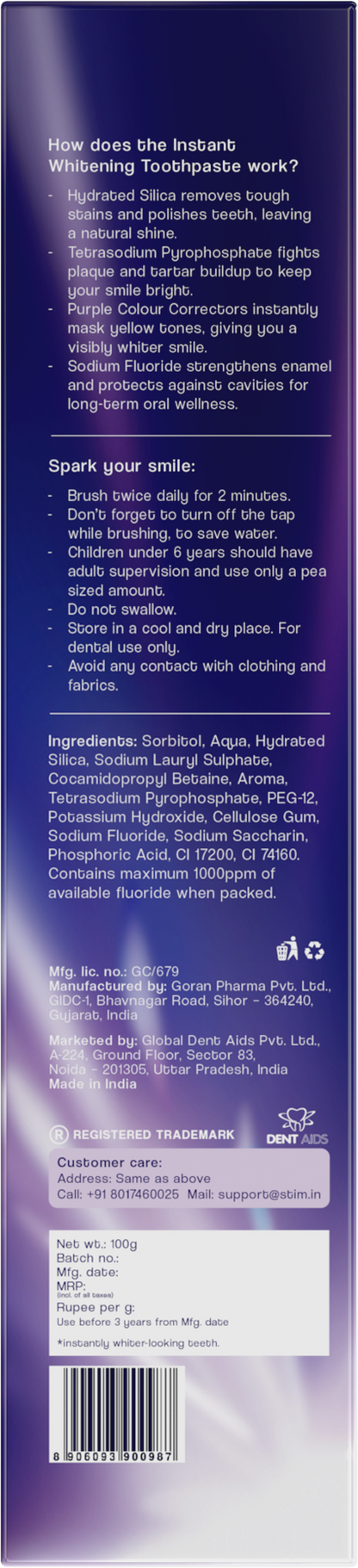 Instant Whitening Toothpaste STIM