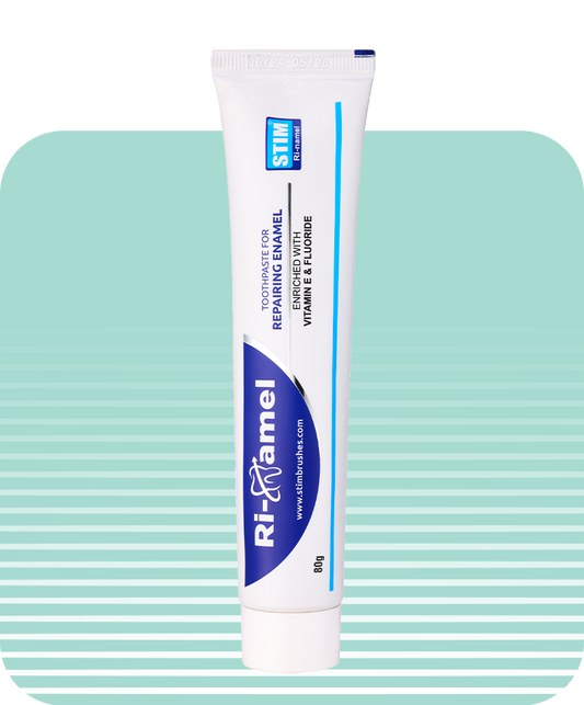 STIM Ri-Namel Toothpaste to Re-mineralize Enamel Stim Brushes